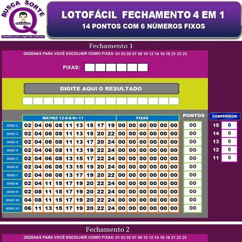 planilha fechamento lotofacil